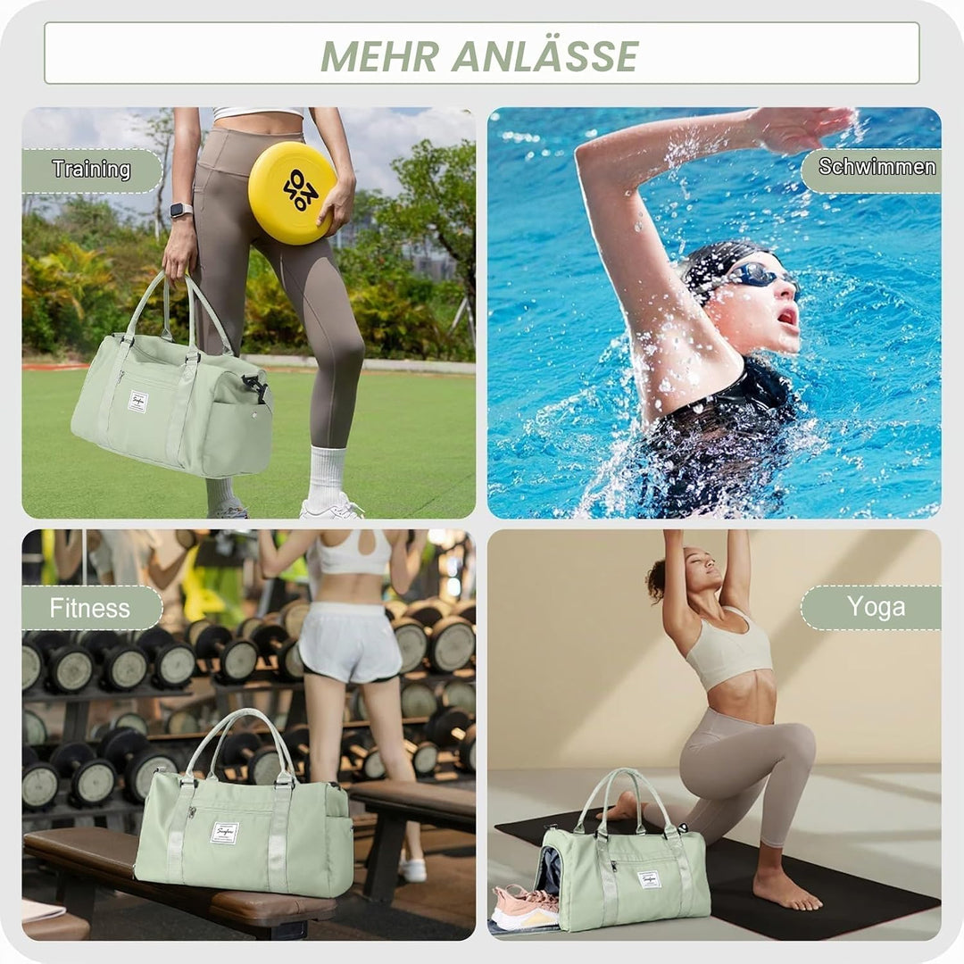 HYC00 Sport Duffel Bag Damen Sporttasche für Damen Herren mit Nassfach &amp; Schuhfach, Reisetasche Hand