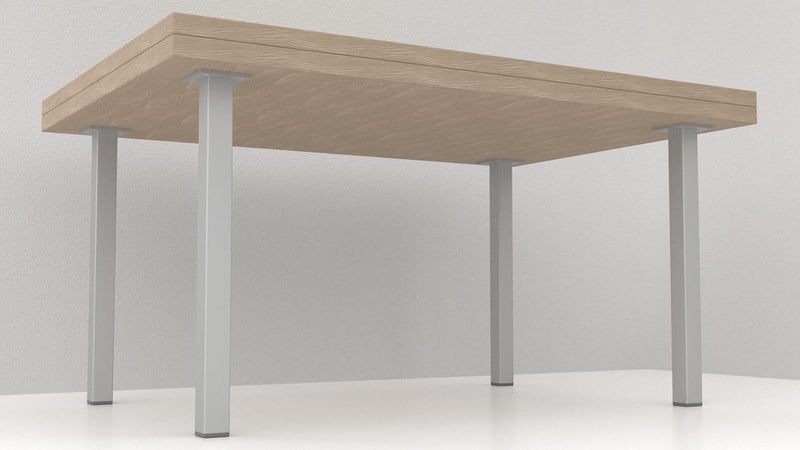 ALUSFERA Möbelfüsse Eckig Tischbeine 30 x 30 mm Möbelfüsse Metall Tischbeine 4 Stück Aluminium Schra