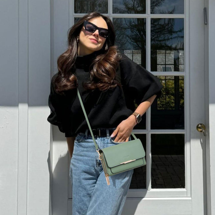 Roulens Klein Handy Umhängetasche,Damen Kleine Umhängetasche,PU Leder Crossbody Schultertasche Reise