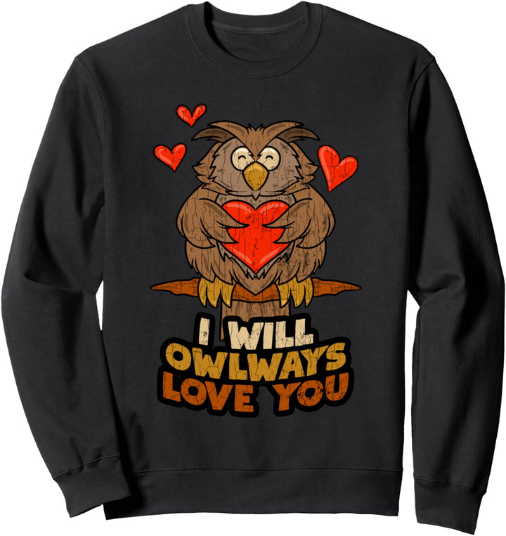 Lustiges süsses Eulen Design für Ihn Sie Valentinstag Sweatshirt