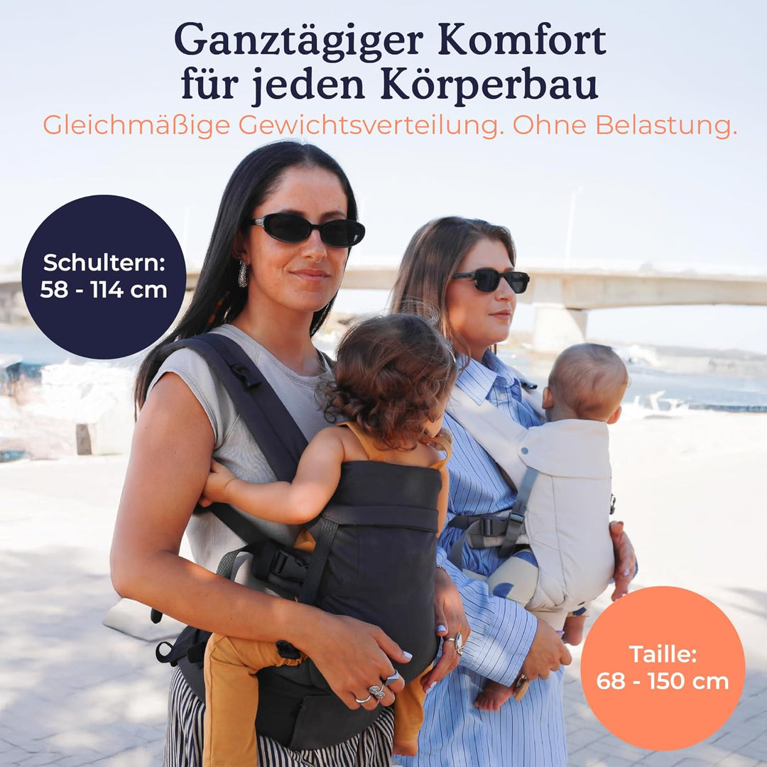 Beco Gemini 2.0 Babytrage für Neugeborene bis Kleinkinder (3–15 kg) mit M-Cloud™ Stütze – Ergonomisc