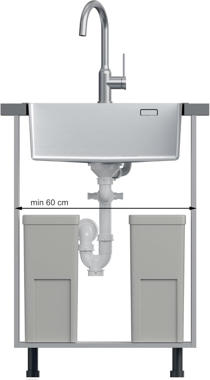 QUADRON | RUSSEL 110 | Einbeckenspüle | Masse: 50 x 48 x 20 cm | Passt in eine Schrankbreite: 60 cm
