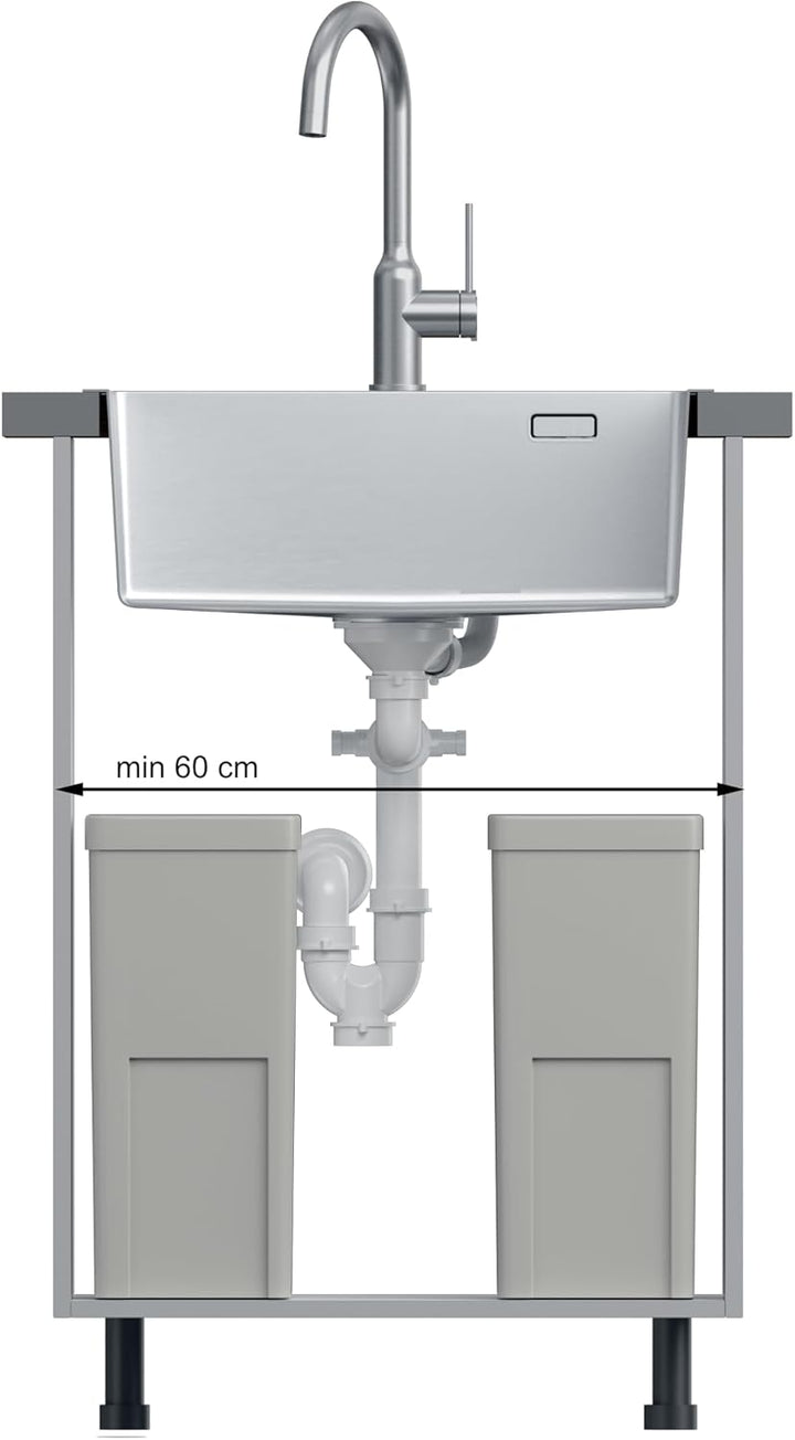 QUADRON | RUSSEL 110 | Einbeckenspüle | Masse: 50 x 48 x 20 cm | Passt in eine Schrankbreite: 60 cm