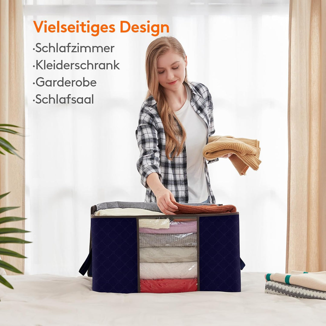Lifewit 6 Stück 90L Aufbewahrungstasche, Aufbewahrungsbox mit Deckel, Gross Kleideraufbewahrung Umzu