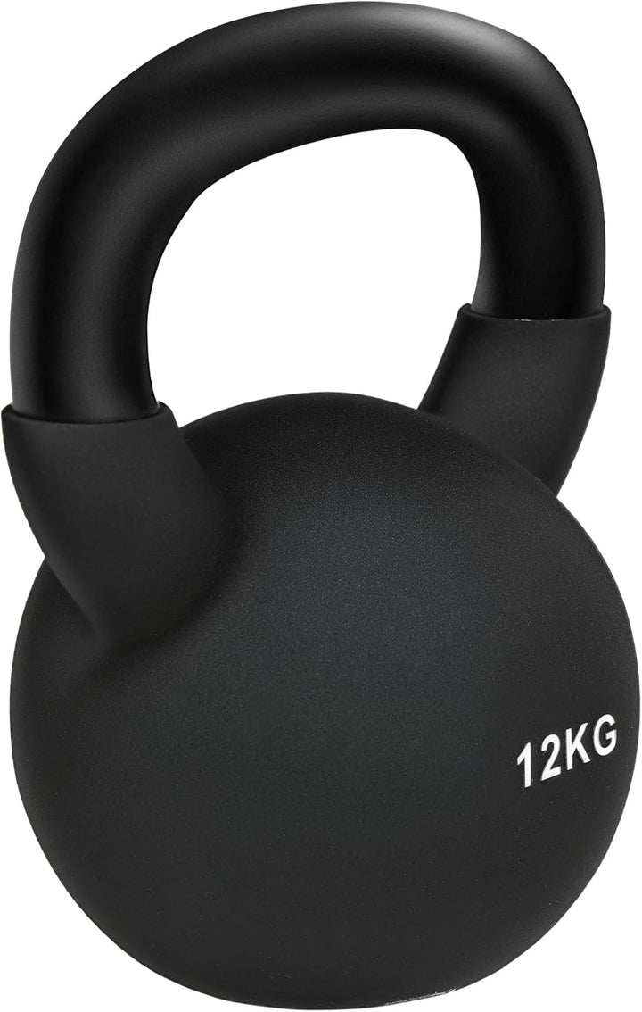 HOMCOM Kettlebell Kugelhantel aus Gusseisen mit Neoprenbeschichtung Bodenschonende Schwunghantel Gew