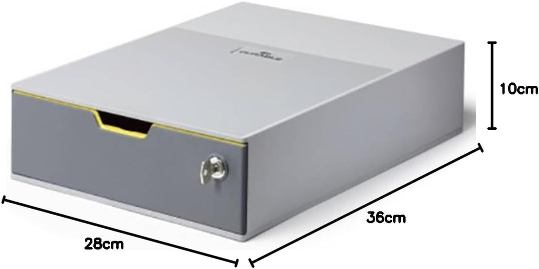 Durable Schubladenbox abschliessbar (Varicolor 1 Safe) 1 Fach, anthrazit/gelb, 760127, 1 Fach