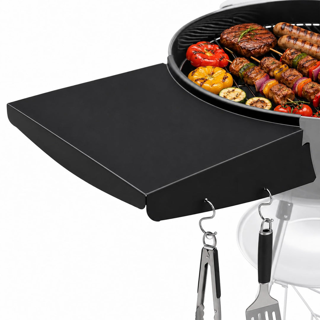 QuliMetal Grilltisch-Seitenablage für Kugelgrills - Seitentisch-Ablage als Ersatz für Weber Master T