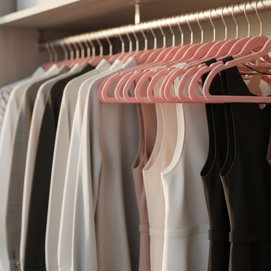 OGIVO Kleiderbügel Samt – 50er Set Hosenbügel rutschfest Bügel aus Samt für Ihre Garderobe – Samtkle