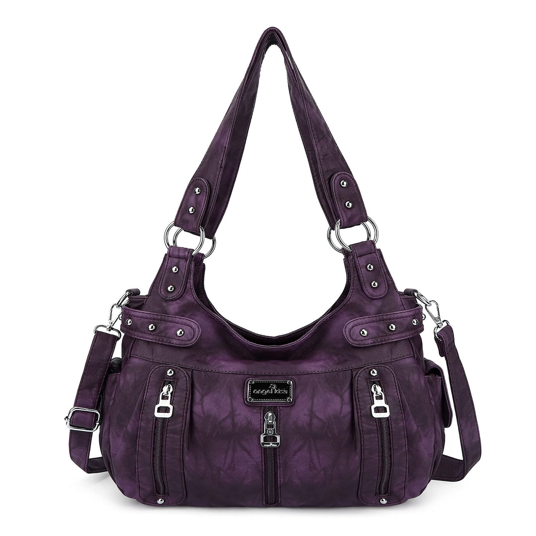 Large Purses and Handbags for Women Washed Faux Leather Crossbody Hobo Satchel Shoulder Handbag Tote