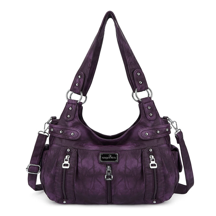 Large Purses and Handbags for Women Washed Faux Leather Crossbody Hobo Satchel Shoulder Handbag Tote