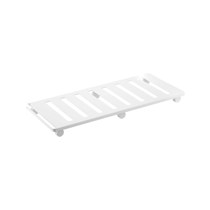YAMAZAKI 1417 Tower Ablage mit Rollen, weiss, Stahl/Nylon, minimalistisch, 31 x 74,8 x 5,7 cm (L x B