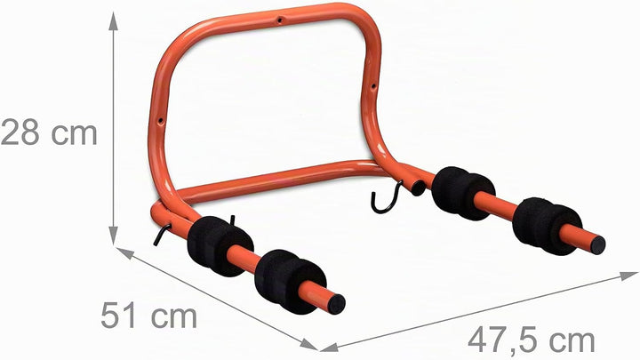 Relaxdays Bike Wall Mount Fahrrad Wandhalterung, 2 Räder, bis 30kg, klappbar, HBT 28 x 47,5 x 51 cm,