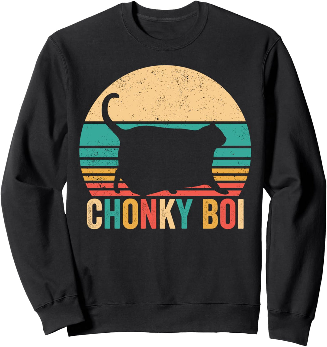 Chonk Meme Katze Chonky Boi Retro Vintage Sweatshirt