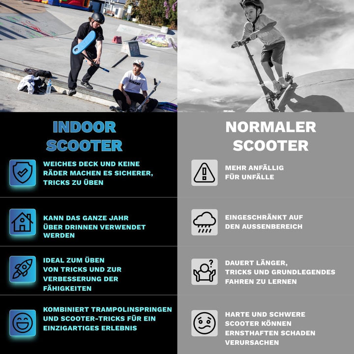 The Indo Trick Scooter - Stunt Scooter for Teens, Kids and Adults - Trampoline Scooter to Practice P