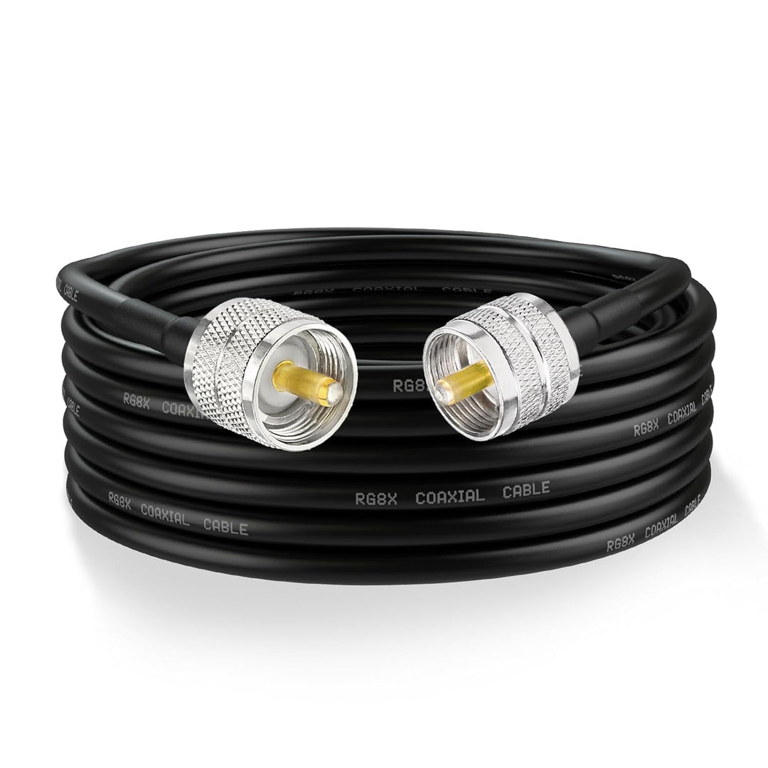 Superbat PL259 Kabel 600cm, RG8X Koaxialkabel mit geringem Verlust und PL-259 UHF Stecker für UHF Du
