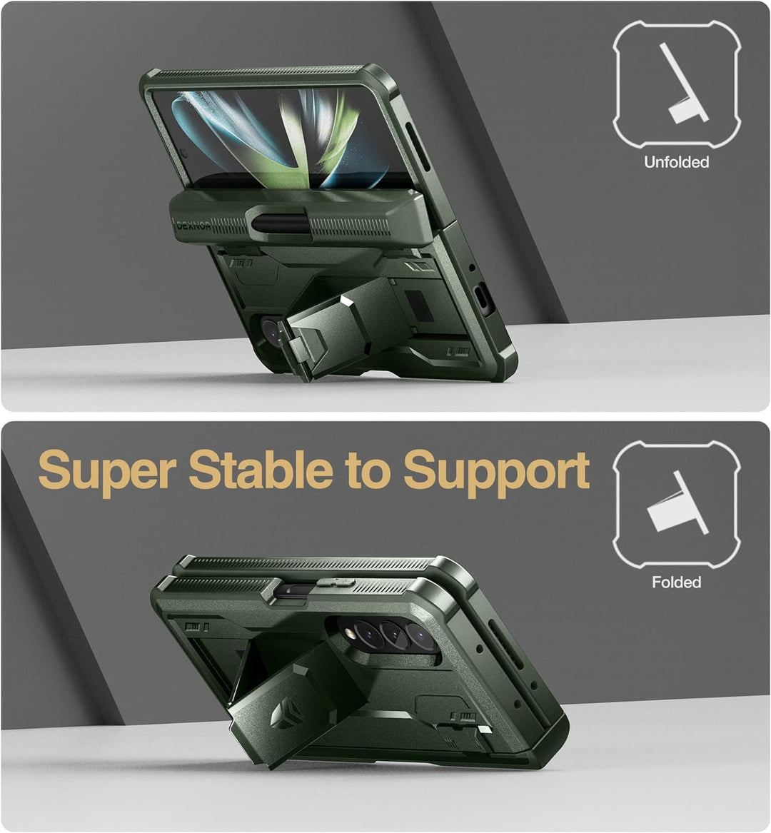 Dexnor für Samsung Galaxy Z Fold 4 5G (2021) Hülle, Ganzkörper Dual Layer Rugged Case mit integriert