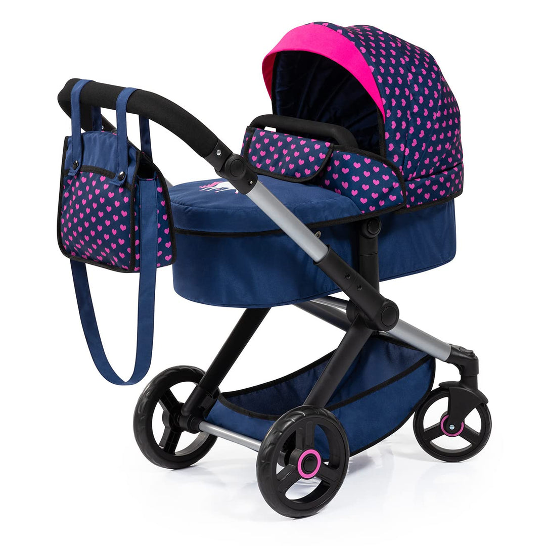 Bayer Design 17054AA Puppenwagen Xeo mit Tasche, höhenverstellbarer Griff, Schwenkschieber, wandelba