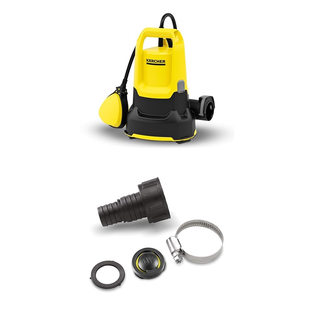 Kärcher SP 9.000 Flat flachsaugende Tauchpumpe, Fördermenge: 9.000 l/h &amp; 6.997-359.0 Anschluss (geei