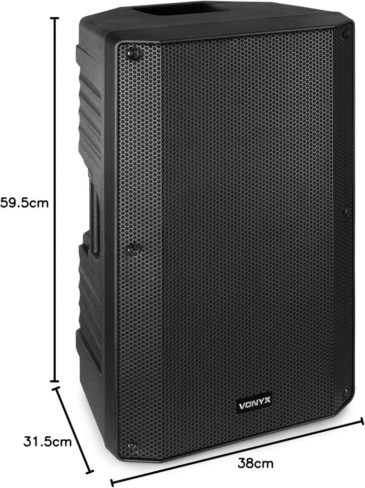 Vonyx VSA12 - Aktivlautsprecher, 800 Watt PA Anlage, PA Lautsprecher Aktiv mit 12 Zoll Subwoofer, Bi