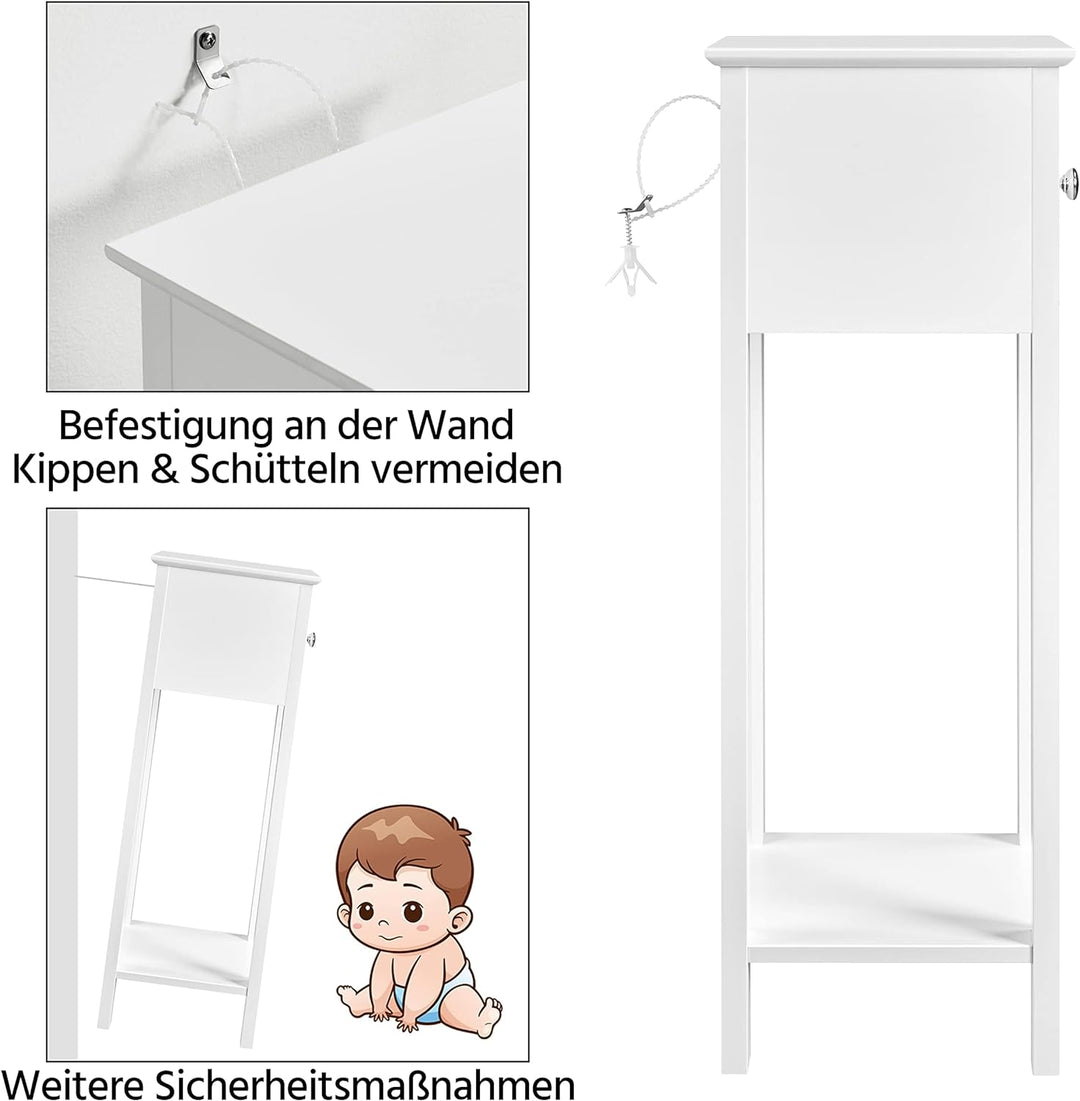 Yaheetech Nachttisch Nachtkommode mit 1 Schublade und 2 Ablagen Schlichter Nachtschrank Sofatisch Co