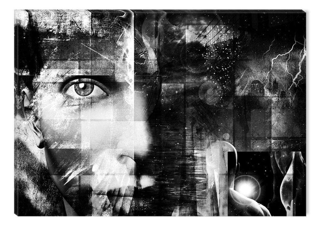 Startonight Leinwand Wand Kunst Schwarz und Weiss Anfangs, Doppelansicht Überraschung Modernes Dekor