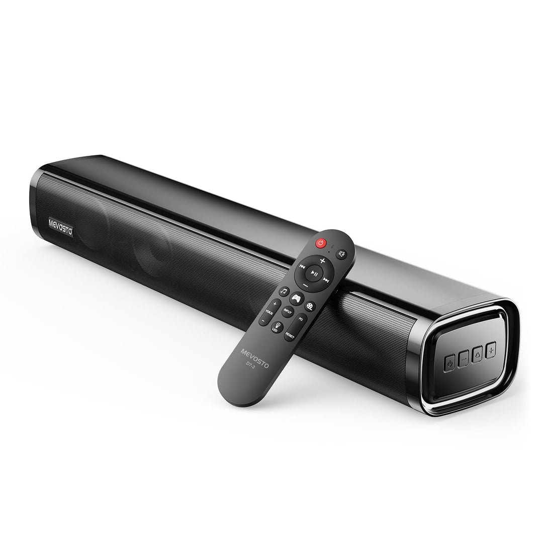 MEVOSTO Soundbar für TV Geräte PC Gaming Soundbar Mini 60W 2.1CH Integrierte Subwoofer Lautsprecher