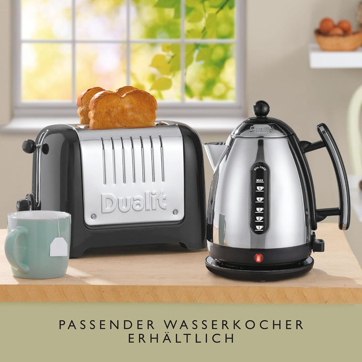 Dualit Lite 2 Scheiben Toaster - 1,1kW Toastet 60 Scheiben Toast Pro Stunde - Poliert mit Rand in Sc