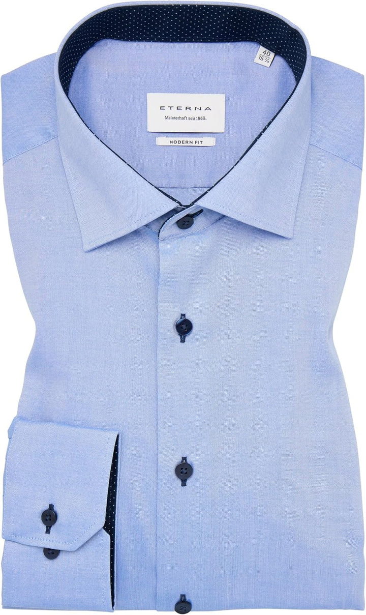 ETERNA Herren Pinpoint Oxford Hemd MODERN FIT 38 Kragen / 67 Ärmel Blau, 38 Kragen / 67 Ärmel Blau