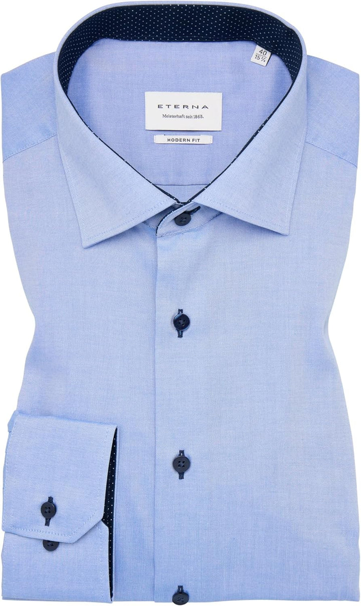 ETERNA Herren Pinpoint Oxford Hemd MODERN FIT 46 Kragen / 67 Ärmel Blau, 46 Kragen / 67 Ärmel Blau