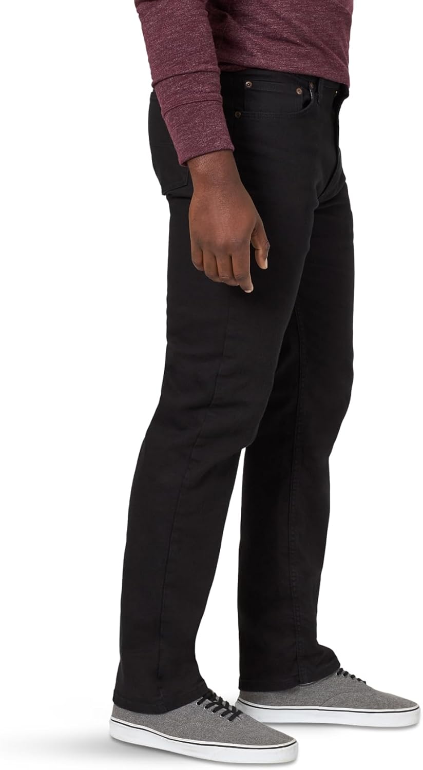 Wrangler Herren Authentics Men's Classic Relaxed Fit Flex Jeans 28W / 30L Schwarz, 28W / 30L Schwarz