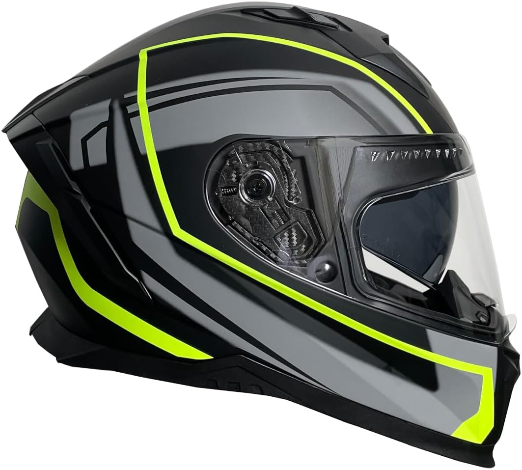 Integralhelm Helm Motorradhelm RALLOX 708 neon gelb grün schwarz matt S M L XL Grösse M, M