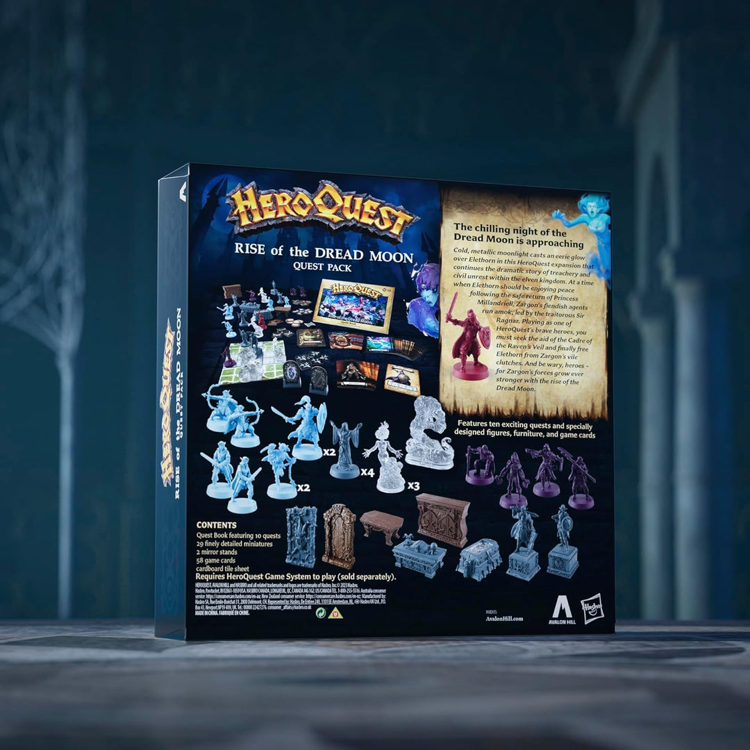 Avalon Hill F6646 Rise of The Dread Moon Quest Pack, benötigt HeroQuest Spielsystem zum Spielen, Rol