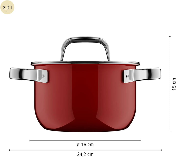 WMF Fusiontec Mineral Pro, Kochtopf mit Deckel, 16 cm, kratzfestes Material, kleiner Topf Induktion,