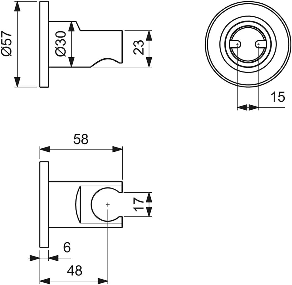Ideal Standard BC806AA Idealrain Brausehalter für Handbrause, Handbrause Halterung Universal, Brause