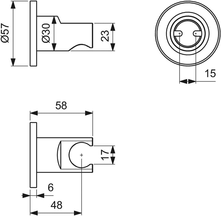 Ideal Standard BC806AA Idealrain Brausehalter für Handbrause, Handbrause Halterung Universal, Brause