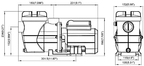 SPIRATO Poolpumpe Schwimmbad Filterpumpe mit Zeitschaltuhr und Vorfilter 72517