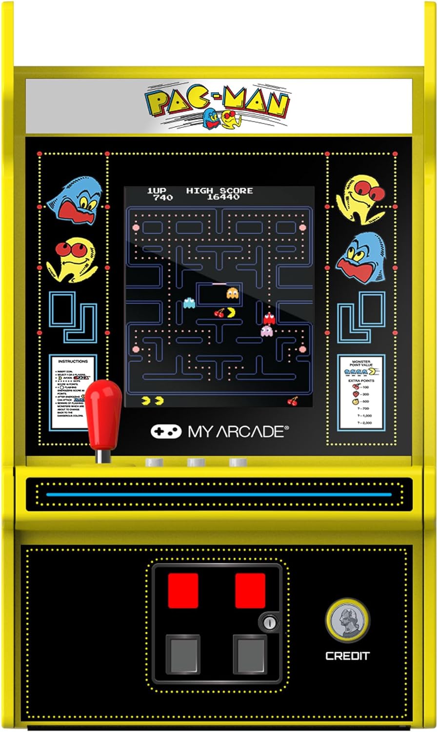 My Arcade DGUNL-4194 PAC-Man Micro Player Pro Portable Retro Arcade Pac Man, Pac Man