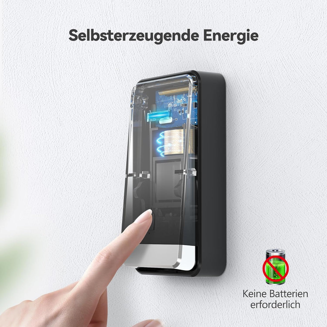 TECKNET Funkklingel Batterielose, Steckdosen Kabellose Türklingel, IP65 Wasserdicht Drahtloses Funk