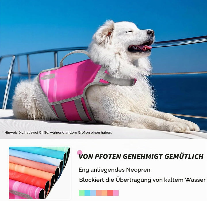 VIVAGLORY Hunde Schwimmweste Neoprene Hundeschwimmweste, S, Windrosa | Verstellbar &amp; Auftrieb for Hu
