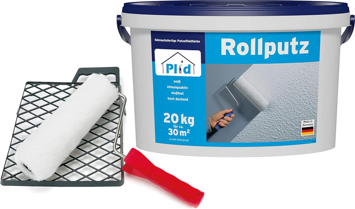 Plid® Rollputz innen & aussen fein Weiss matt [20kg Set] - atmungsaktiv hohe Deckkraft verarbeitungs
