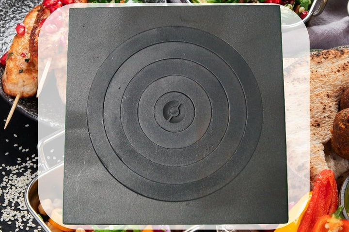 Sellon24® Ofenplatte Feuer Herdring Gusseisen Gussringe Gusseisenringe Cast Iron 52x52cm