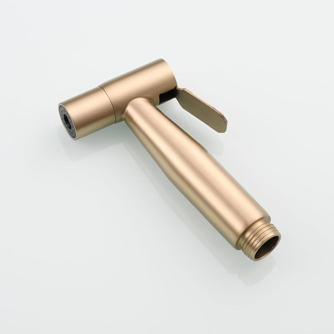 Tecmolog Bidet WS024J2F2 Tragbarer Bidet-Sprüher-Set, Warm und Kalt, Gebürstetes Gold