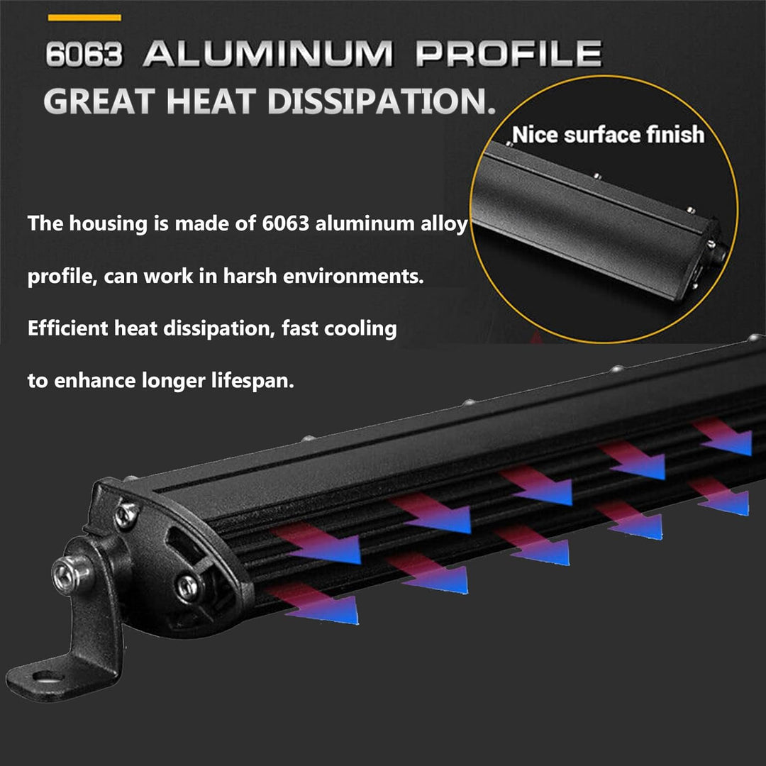 PICAA 24 Zoll 216W LED Lightbar Mit Kabelbaum Kit 12V, 6000K Weiss LED Lichtbalken Arbeitsscheinwerf