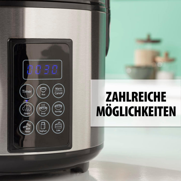 Tristar Reis- und Dampfgarer XL (2,2 L), 24 h Warmhaltefunktion, 7 Programme, Digitales Bedienfeld,