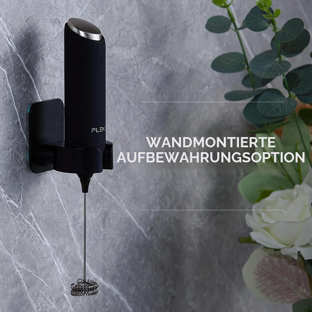 Wiederaufladbarer Hand Milchaufschäumer Stab, Aufschäumer Stab mit USB-C Ladehalterung, Mini Milchau