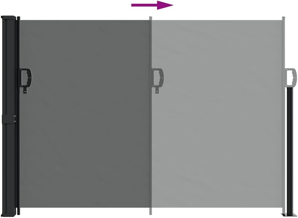 vidaXL Ausziehbare Seitenmarkise Anthrazit 140x500 cm 140 x 500 cm Anthrazit, 140 x 500 cm Anthrazit