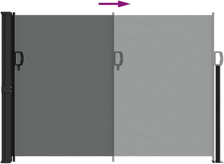 vidaXL Ausziehbare Seitenmarkise Anthrazit 140x500 cm 140 x 500 cm Anthrazit, 140 x 500 cm Anthrazit