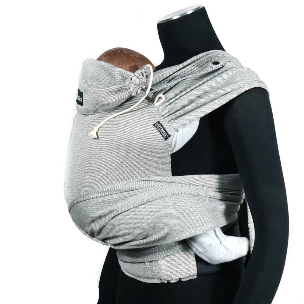 Didymos DidyKlick 4u Babytrage - Halfbuckle Tragehilfe Silber- für Babys und Kleinkinder von 3,5kg b