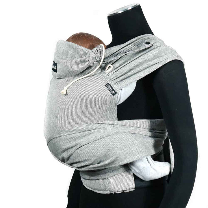 Didymos DidyKlick 4u Babytrage - Halfbuckle Tragehilfe Silber- für Babys und Kleinkinder von 3,5kg b
