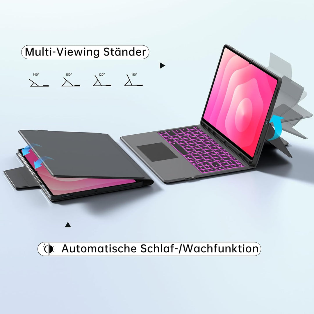 Für Samsung Galaxy Tab S11 Ultra/S10 Ultra/S9 Ultra/S8 Ultra 14.6 Zoll Hülle mit Tastatur - 7 Farbig